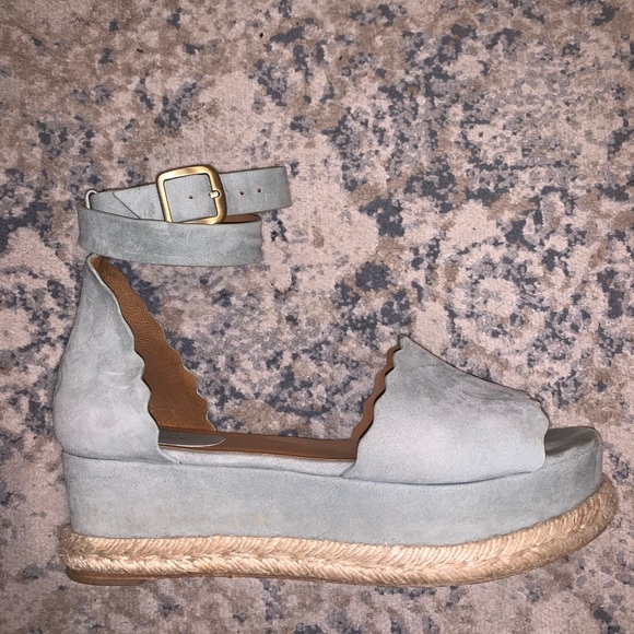 scalloped platform espadrille sandal